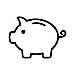 Obraz premium Piggy bank icon on a white background