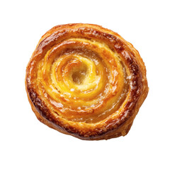 Crispy Palmier Pastry with Caramelized Sugar Coating Isolated on Transparent Background