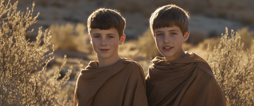 Jacob and Esau as children. Biblical