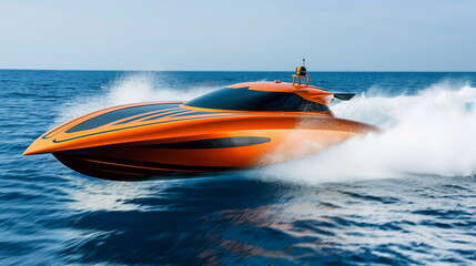 Fototapeta premium A high-speed catamaran with a futuristic design sp_019