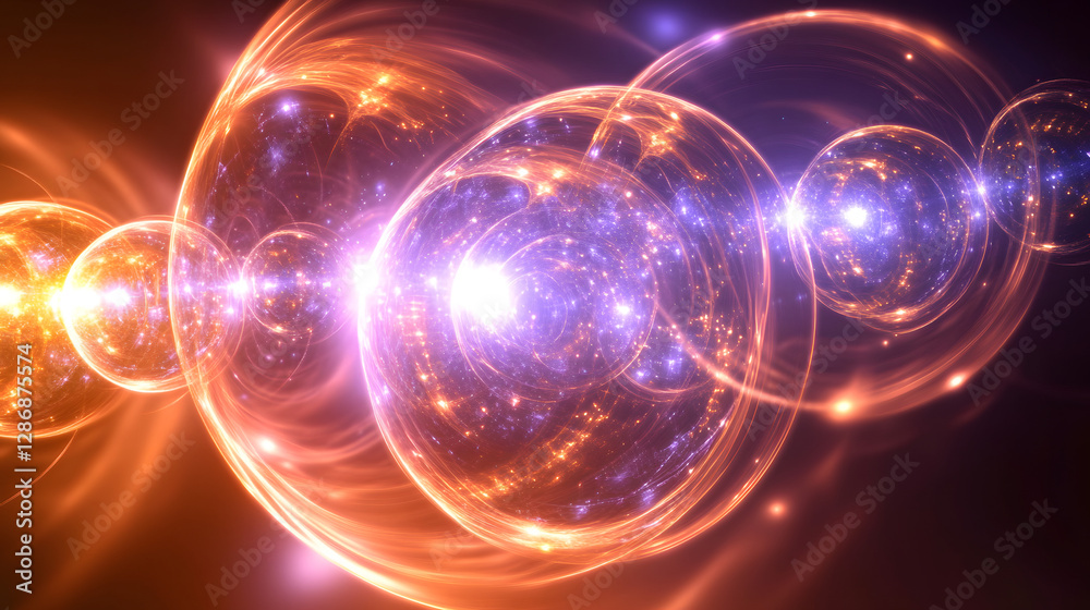 Canvas Prints abstract cosmic background featuring glowing circles stars and a vibrant color scheme for artistic a