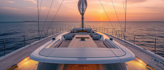 A luxurious sailing yacht with a modern design and_004