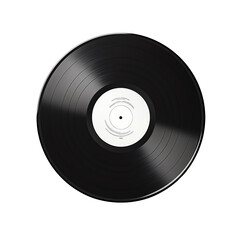 Isolated Black Vinyl Record