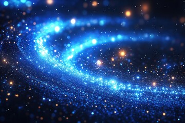 Obraz premium Abstract Blue Sparkle Swirl Galaxy Background