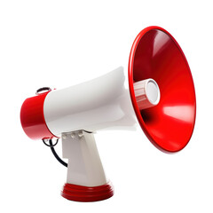 Isolated Red and White Megaphone
