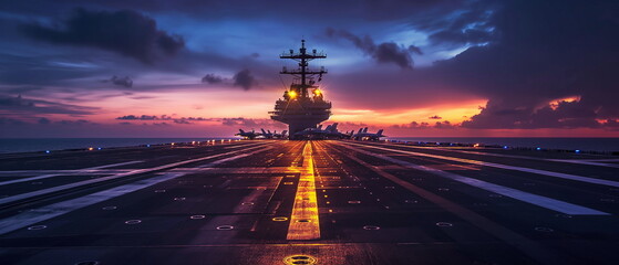 Modern Aircraft Carrier Night