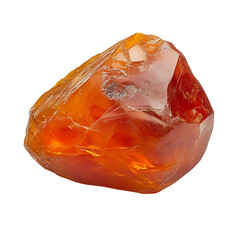 Large Orange Quartz Stone Isolated on Transparent Background