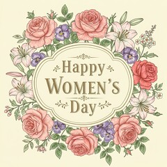 Vintage Floral Women’s Day Card