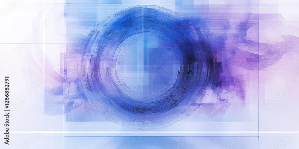 Leinwandbilder abstract blue and purple swirls creating a circular pattern reflecting on a surface