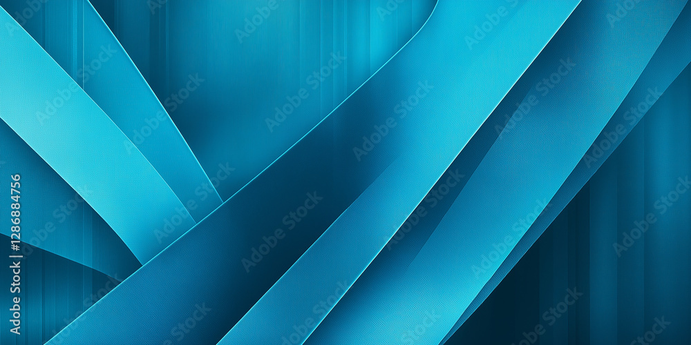 Poster Abstract blue shapes creating dynamic composition with light and shadow