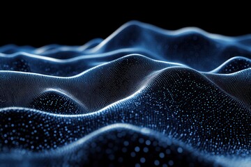 Obraz premium Abstract Blue Particle Wave Landscape Design