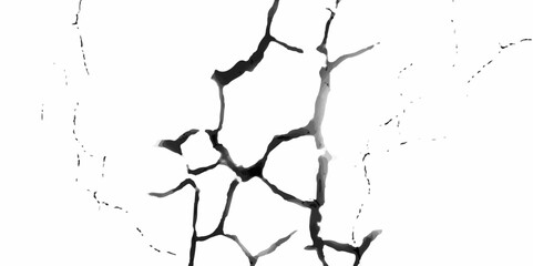 a black and white vintage of cracked concrete scribble effect, old wall background crack vector, grunge Black grunge effect on white background.
