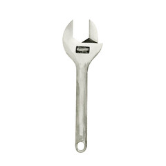 Adjustable wrench. Watercolor illustration. Construction tool for turning nuts, bolts. Item for repair. Industrial parts. For background, packaging, banner.