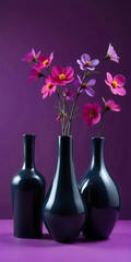 purple flowers in vase
