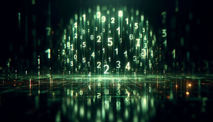 fiber optics background with many light numbers