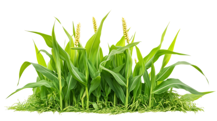 A PNG Cutout of Zea Mays Crop Field with a Transparent Backdrop for Easy Use in Designs and Projects
