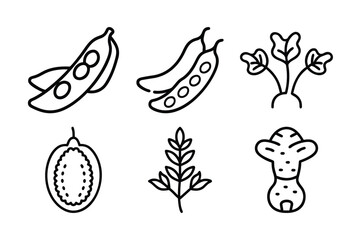 vegetables icons set