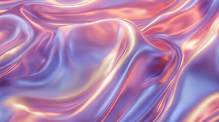 Obraz premium Shimmering iridescent silk texture with soft lavender and peach hues