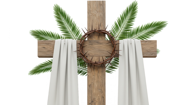 cross with thorn cloth holy week