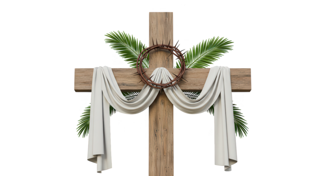 cross with thorn cloth holy week