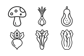 Vegetable set of icon illustration   