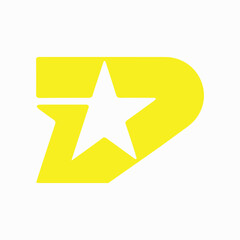 letter D star geometric simple motion logo vector
