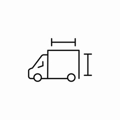 truck vehicle dimensions icon sign vector