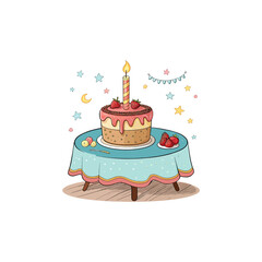 birthday cake with candles