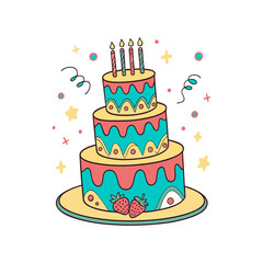 birthday cake with candles