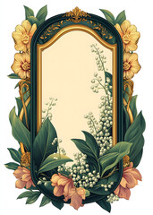 Art Nouveau Wedding invitation, retro cover, wedding vintage invitation. Generative AI	