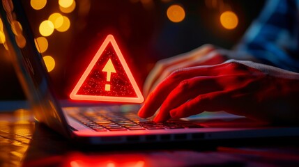 Urgent alert  system error detected on laptop during work, immediate maintenance required