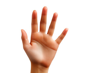 Fototapeta premium Human hand showing five fingers isolated on transparent background