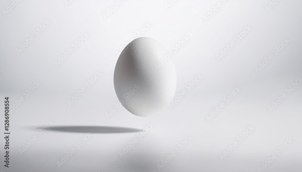 Aufkleber floating white egg suspended in a minimalist space conveying serenity and simplicity