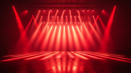 Theater stage glowing in red hue high resolution hd background