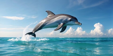 Dolphin jumping out of water