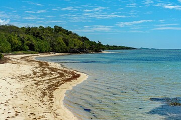 Der Strand von Kanouanne in Saint Francois auf Guadeloupe 
