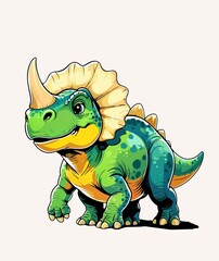 Fototapeta premium Vector illustration of colorful dinosaur cartoon isolated 