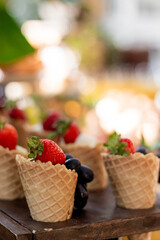 waffles with strawberries