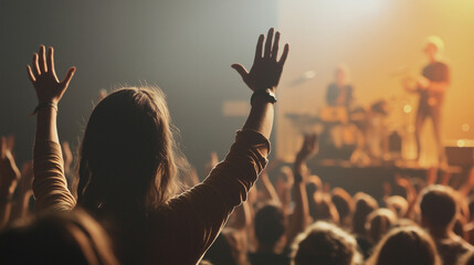 Music competition with musicians performing on stage