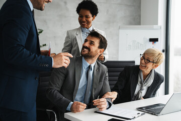 Coworkers discussing about new projects