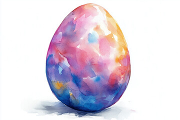 Watercolor Easter Egg. Illustration clipart isolated on white background.