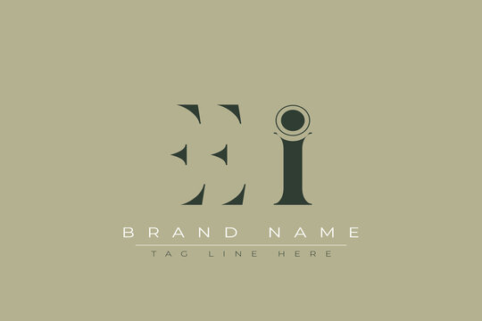 EEI abstract letter logo design. This logo is designed by three abstract letters.