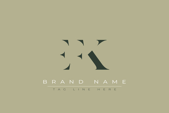 EFK abstract letter logo design. This logo is designed by three abstract letters.