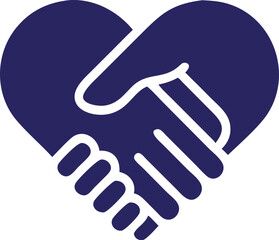 heart shaped handshake icon with textured pattern symbol of trust, unity, and partnership