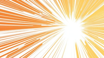 Dynamic abstract orange and yellow burst with radiating lines