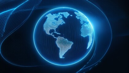 홀로그램 스타일의 지구