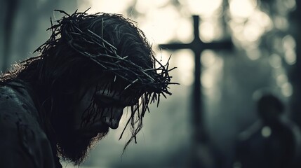 Serene Good Friday Background: Elegant Topaz Design. Perfect for religious celebrations, Easter cards, websites, social media posts, and inspirational