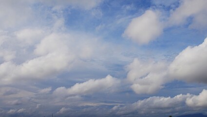 clear afternoon sky with beautiful white clouds, perfect for background