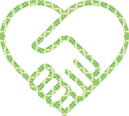 heart shaped handshake icon with textured pattern symbol of trust, unity, and partnership