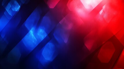 Abstract blue and red light pattern with hexagonal shapes